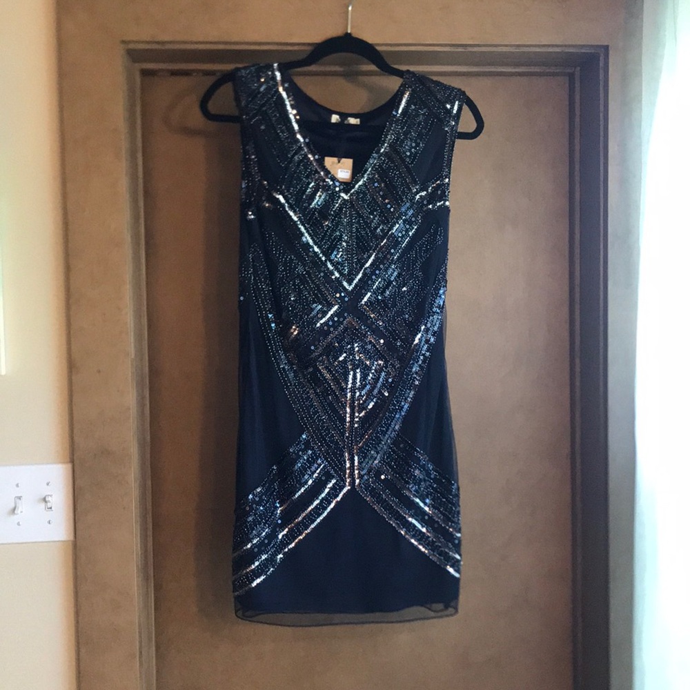 Brand new beautiful navy and sequins dress!